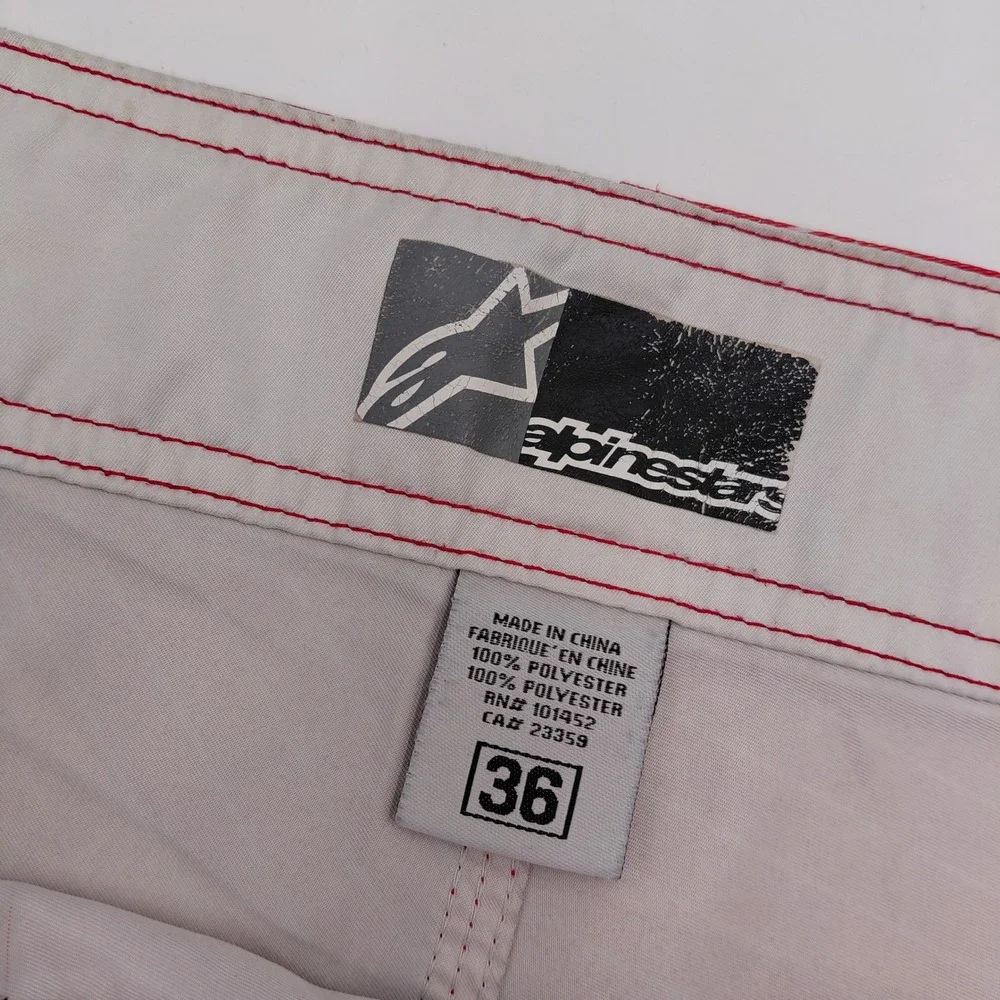 Alpinestars Mens 36 Board Shorts Red Pinstripe Graphic Swim Trunks Surf
